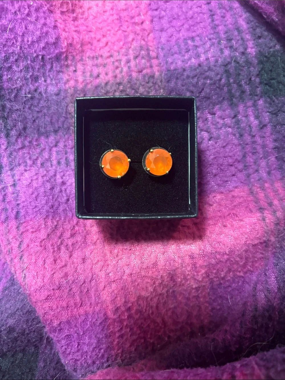 kate spade Orange Faceted Crystal Stud Earrings